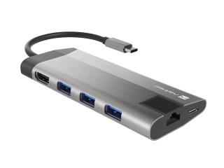 Stacja dokująca HUB USB Natec Fowler Plus Multiport USB-C PD, 3x USB 3.0, HDMI 4K, RJ45, USB-C, SD, Micro SD