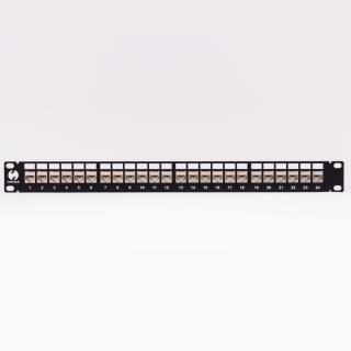 Patch panel keystone 19" 24-porty, FTP, wyposażony 24xkeystone jack kat. 5e, Netrack