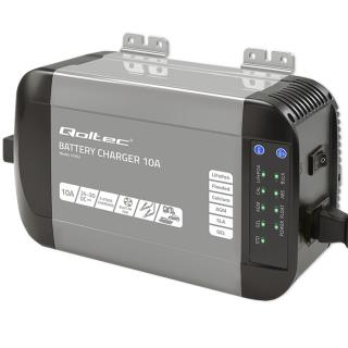 Ładowarka inteligentna Qoltec Monolith do akumulatorów LiFePO4 AGM GEL SLA | 10A | 24V