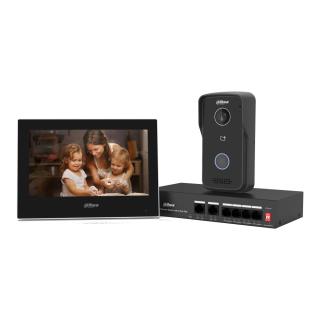 Zestaw wideodomofonowy Dahua KTP03 stacja bramowa + monitor + switch
