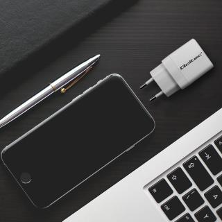 Ładowarka sieciowa Qoltec 20W GaN | 5-20V | 1.5-3A | 1xUSB-C PD | 1xUSB QC 3.0 | Biała