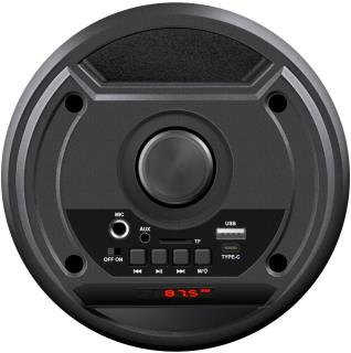 Głośnik Defender CRASHBOOM Bluetooth 16W MP3/FM/SD/USB/AUX/TWS/LED/MIC/LCD KARAOKE czarny + mikrofon + pilot