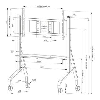 Stojak mobilny Neomounts FL50-575BL1 65"-110" 125kg