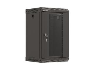 Szafa instalacyjna Rack Lanberg Wisząca 10" 9U 300x300 Drzwi Przeszklone (flat pack) Czarna
