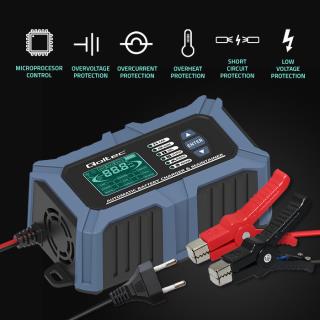 Ładowarka mikroprocesorowa Qoltec z testerem baterii i funkcją naprawy 12V 6A LCD