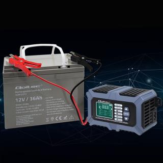 Ładowarka mikroprocesorowa Qoltec z testerem baterii i funkcją naprawy 12V 6A LCD