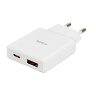 Ładowarka sieciowa iBOX C-43 Slim USB A+C 30W biała