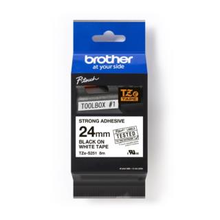 Taśma Brother P-Touch TZe-S251 24mm x 8m (TZES251) - biała, czarny nadruk