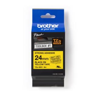 Taśma Brother P-Touch TZe-S651 24mm x 8m (TZES651) - żółta, czarny nadruk