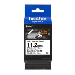 Rurka termokurczliwa Brother P-Touch HSE-231E 11.2mm x 1.5m (HSE231E) - biała, czarny nadruk