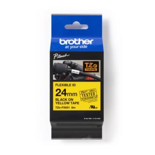 Taśma Brother P-Touch TZe-FX651 24mm x 8m (TZEFX651) - żółta, czarny nadruk