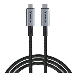 Kabel USB 4 Verbatim USB-C(M) - USB-C(M) 1,2m, 240W, PD, czarny