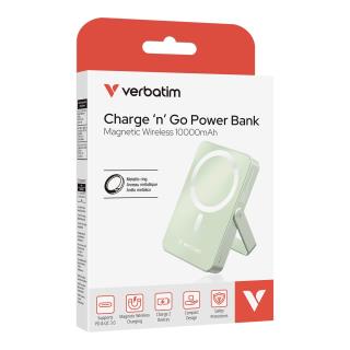 Powerbank Verbatim Charge 'n' Go Magnetic Wireless with Stand 10000mAh USB-