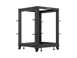 Stojak open rack Lanberg 19" 15U 600x600-1100 regulowany czarny