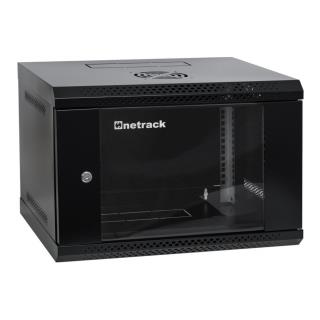 Szafa wisząca RACK 19" 6U, 400mm, Netrack ECO-Line, czarna, drzwi przeszklone