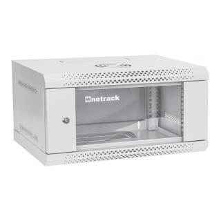 Szafa wisząca RACK 19" 4U, 400mm, Netrack ECO-Line, szara, drzwi przeszklone