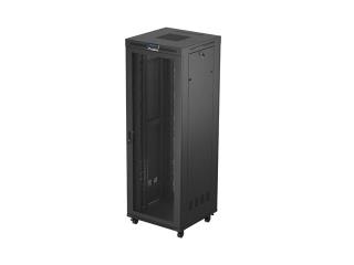 Szafa instalacyjna Rack Lanberg stojąca 19" 47U 800x800 czarna drzwi perforomowane LCD (flat pack)