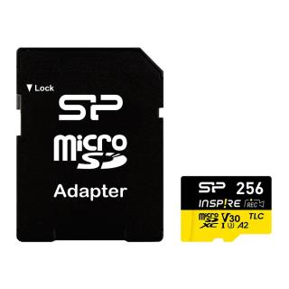 Karta pamięci Silicon Power microSDXC Inspire 256GB V30 UHS-I U3 A2 4K DDR200 170/150MB/s TLC + adapter