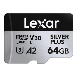 Karta pamięci Lexar microSDXC Silver Plus 64GB V30 UHS-I U3 A2 205/100MB/s