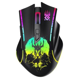 Mysz bezprzewodowa Defender KRONOS GM-695 optyczna 1600dpi czarna RGB AKUMULATOR 6 przycisków Gaming