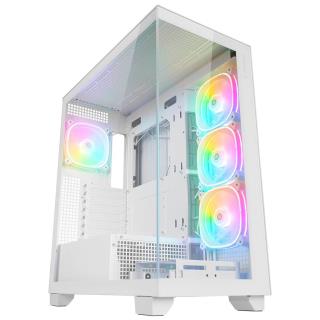 Obudowa Rampage Hydra V1 4x wentylator USB-C/USB-A + hub, biała