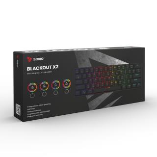 Klawiatura przewodowa SAVIO BLACKOUT X2 RED OUTEMU, mechaniczna , Hot Swap