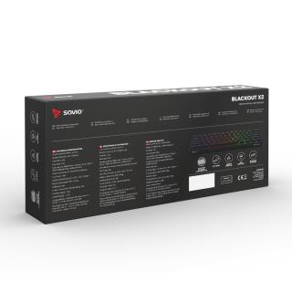 Klawiatura przewodowa SAVIO BLACKOUT X2 RED OUTEMU, mechaniczna , Hot Swap