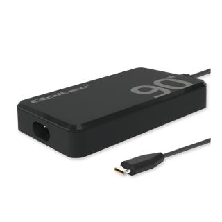 Ładowarka sieciowa Qoltec 90W GaN Super Fast SLIM | PD | 5-20V | 4.5A | USB-C 3.1 | Laptop | MacBook | Smartfon | +kabel