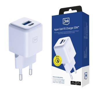 Ładowarka sieciowa 3mk Hyper GaN Charger 20W QC4+ PD PPS USB-C USB-A White