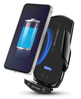 Uchwyt samochodowy Xblitz FX5 Exclusive, automatyczny, z funkcją bezprzewodowego ładowania