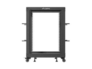 Stojak open rack Lanberg 19" 15U 600x600-1100 regulowany czarny