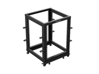 Stojak open rack Lanberg 19" 15U 600x600-1100 regulowany czarny