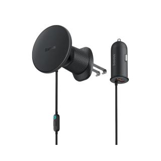Uchwyt magnetyczny samochodowy z ładowarką indukcyjną MagSafe 15W + USB 25W do iPhone Baseus C40141000111-01