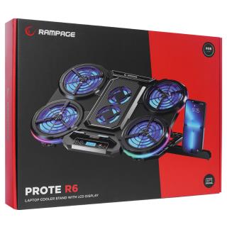 Podstawka chłodząca Rampage PROTE R6 pod laptopa 10-17", RGB, regulowana - 8680096128509 - zdjęcie 4
