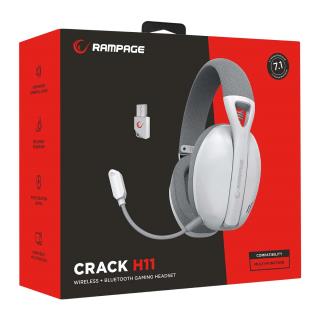 Słuchawki z mikrofonem Rampage CRACK H11 bezprzewodowe gamingowe 7.1 białe