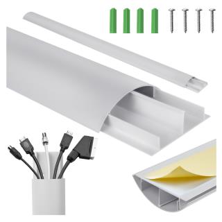 Listwa maskująca do kabli Maclean MC-814 S, 62x20x750mm, aluminiowa, srebrna