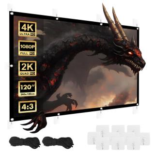 Ekran projekcyjny Maclean MC-169, 120", 240x180cm, obramowanie 25mm 4:3, haczyki do naciągu