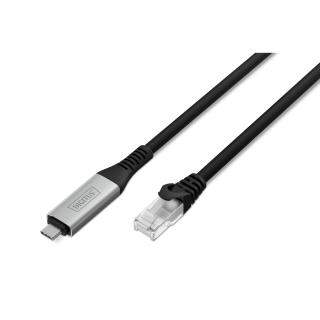 Kabel adapter DIGITUS USB-C – RJ45 Kat. 6A S/FTP, 1 Gbit/s, USB 3.2 Gen1, LSZH, 2m