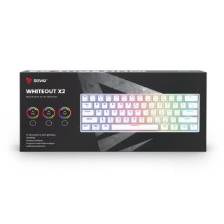 Klawiatura przewodowa SAVIO WHITEOUT X2 PEACH Silent Outemu, Hot Swap, mechaniczna