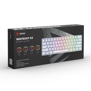 Klawiatura przewodowa SAVIO WHITEOUT X2 PEACH Silent Outemu, Hot Swap, mechaniczna