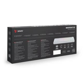 Klawiatura przewodowa SAVIO WHITEOUT X2 PEACH Silent Outemu, Hot Swap, mechaniczna