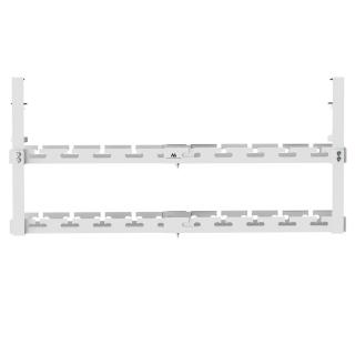 Organizer podbiurkowy na kable Maclean MC-102 W, max. obciążenie 5kg, max. 728mm, 2 poziomy, biały