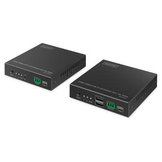 Przedłużacz/Extender światłowodowy DIGITUS KVM HDMI+USB 1.1 do 40km/300m 4K/60Hz, max. 253 odbiorniki, HDMI Loop-Out, Audio (zestaw)