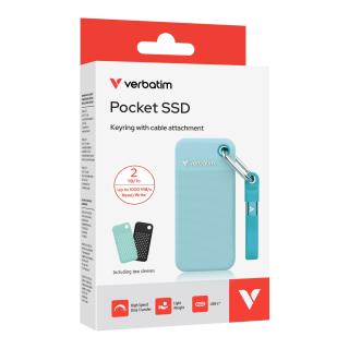Dysk SSD zewnętrzny Verbatim Pocket 2TB USB-C 3.2 Gen 2 niebieski