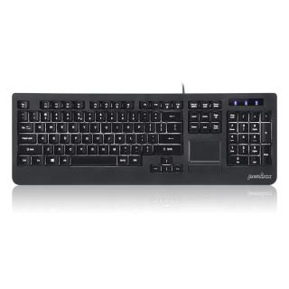 Klawiatura przewodowa Perixx PERIBOARD-313 podświetlana, touchpad, 2x hub USB, czarna