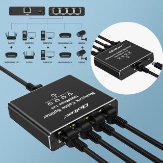 Switch niezarządzalny Qoltec mini rozdzielacz splitter 1x4 port RJ45 | 1000Mb/s | USB-C | Aluminium