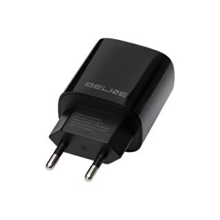 Ładowarka sieciowa Beline 20W 1xUSB-C + 1xUSB PD 3.0 QC 3.0 bez kabla - czarna