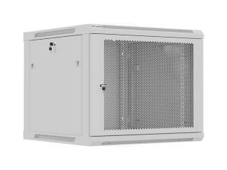 Szafa instalacyjna Rack 19" Lanberg 9U 600x600 wisząca szara drzwi perforowane (flat pack)