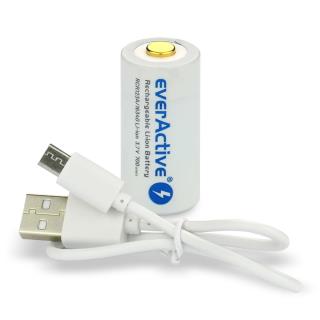 Akumulator 16340 everActive 3,7V Li-ion 700mAh micro USB z zabezpieczeniem blister