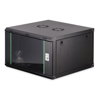 Szafa sieciowa wisząca jednosekcyjna DIGITUS Dynamic 19" 7U, 600x600, drzwi szyba, czarny, niezmontowana, 60kg
